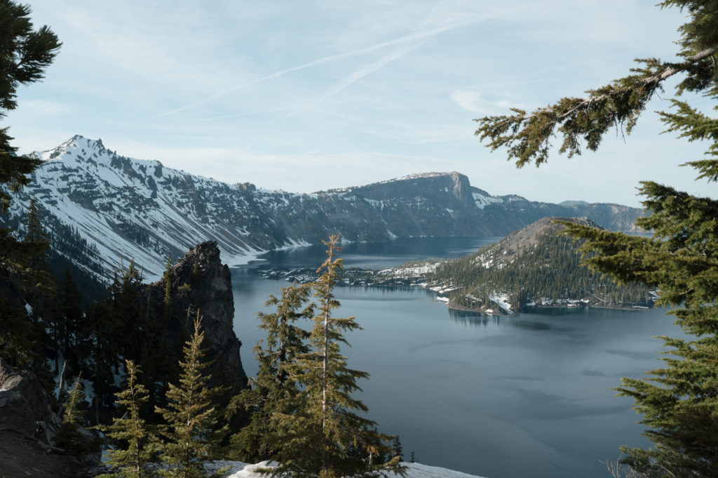 View from Discovery Point at Crater Lake National Park in Oregon.