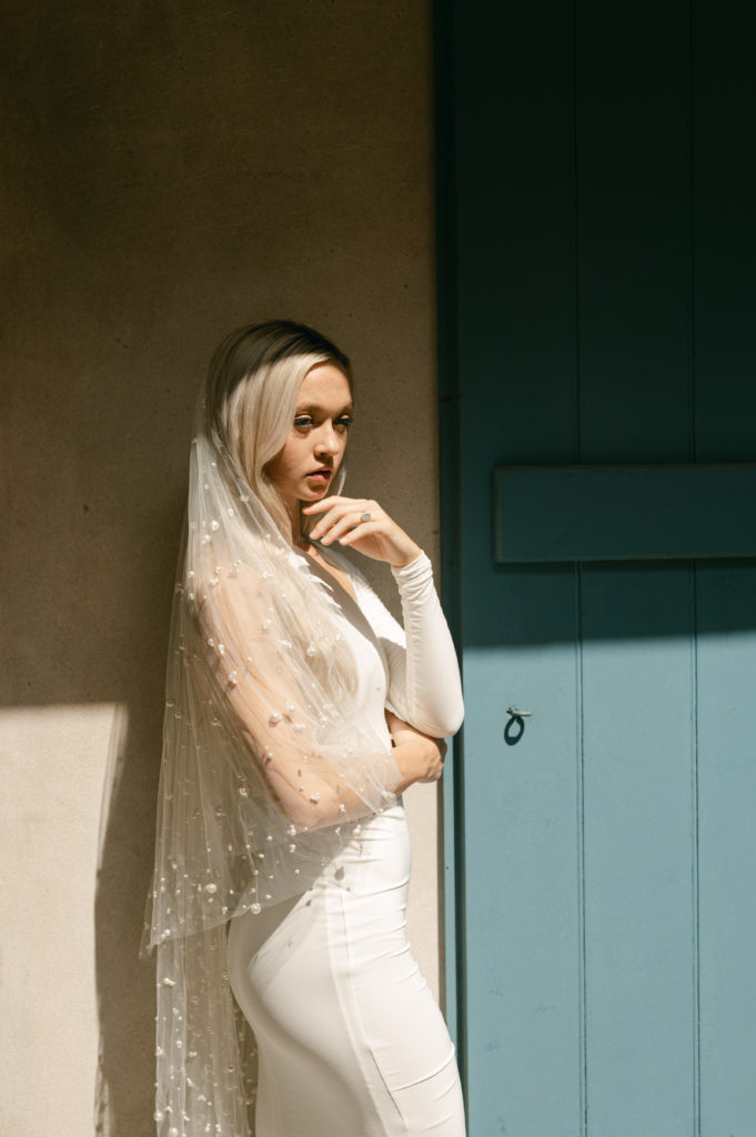 Editorial bridal portrait in the French Quarter 