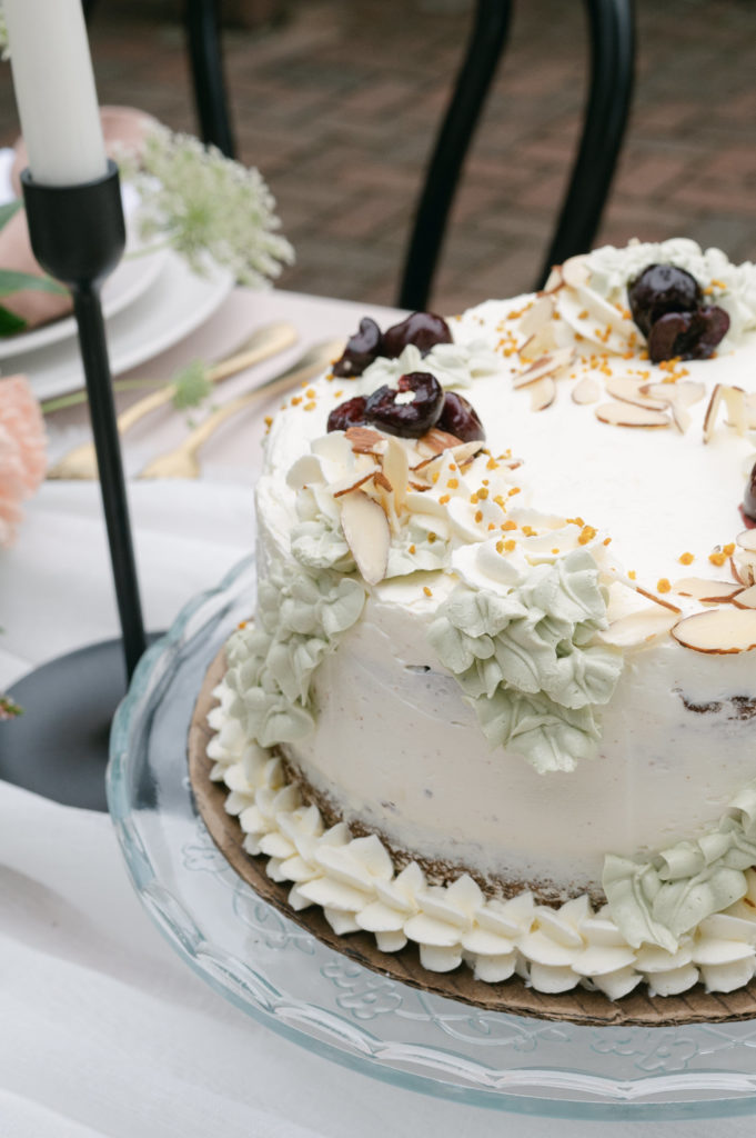 Up close details of Italian Soiree inspired wedding cake. 