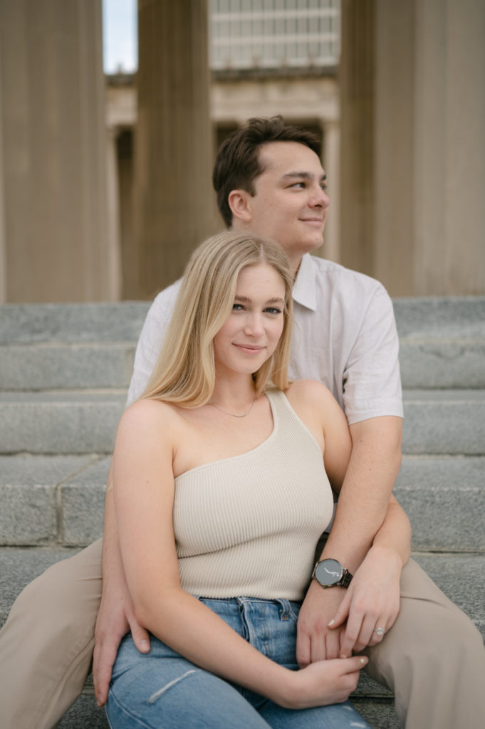 The Nashville area has so many amazing locations perfect for engagement photos. My absolute favorite? The War Memorial Building downtown.