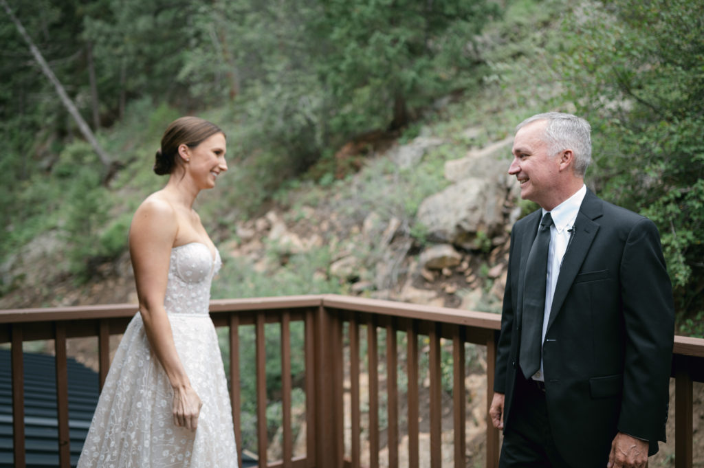 First look with bride and her father