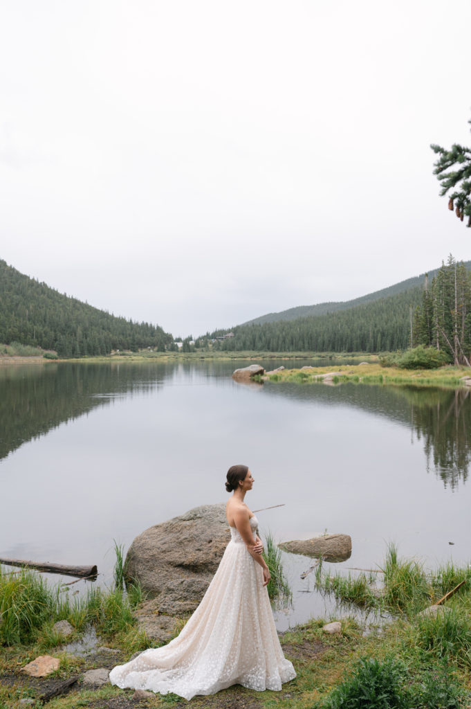 Romantic bridal portrait at Echo Lake 