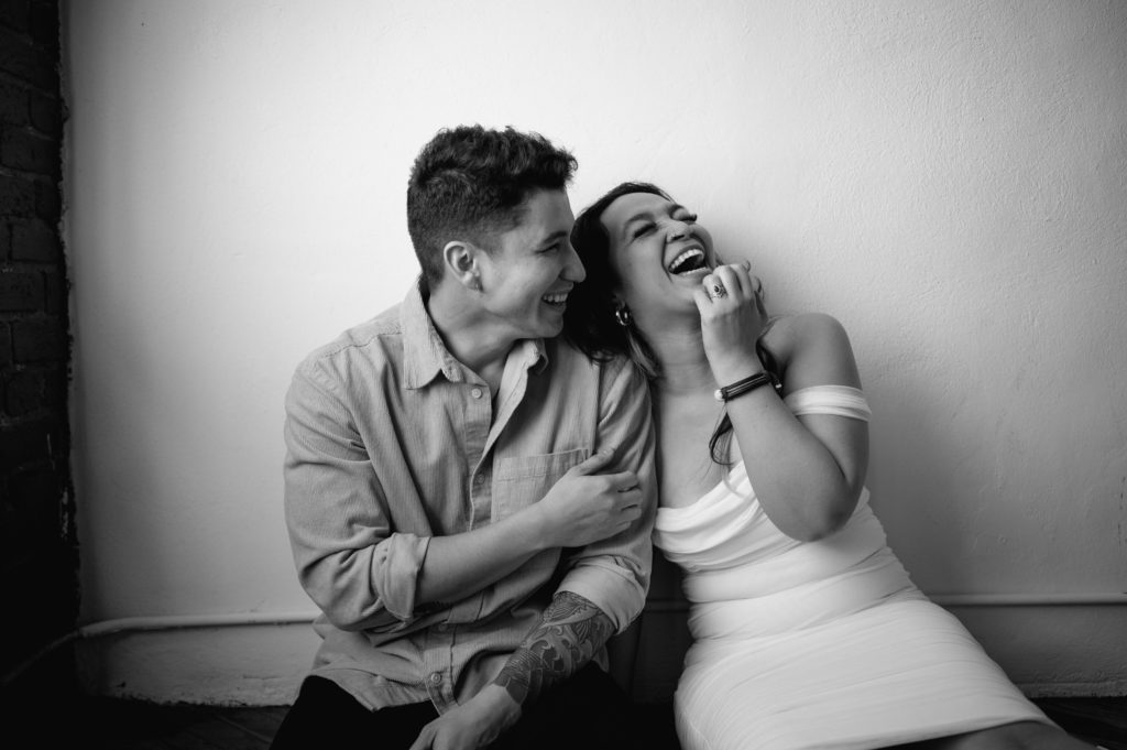 Editorial Nashville Engagement photos in black and white 