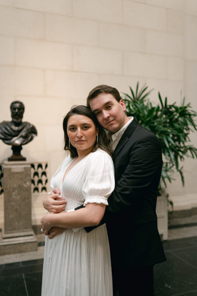 Engagement photo in The National Gallery of Art in Washington DC