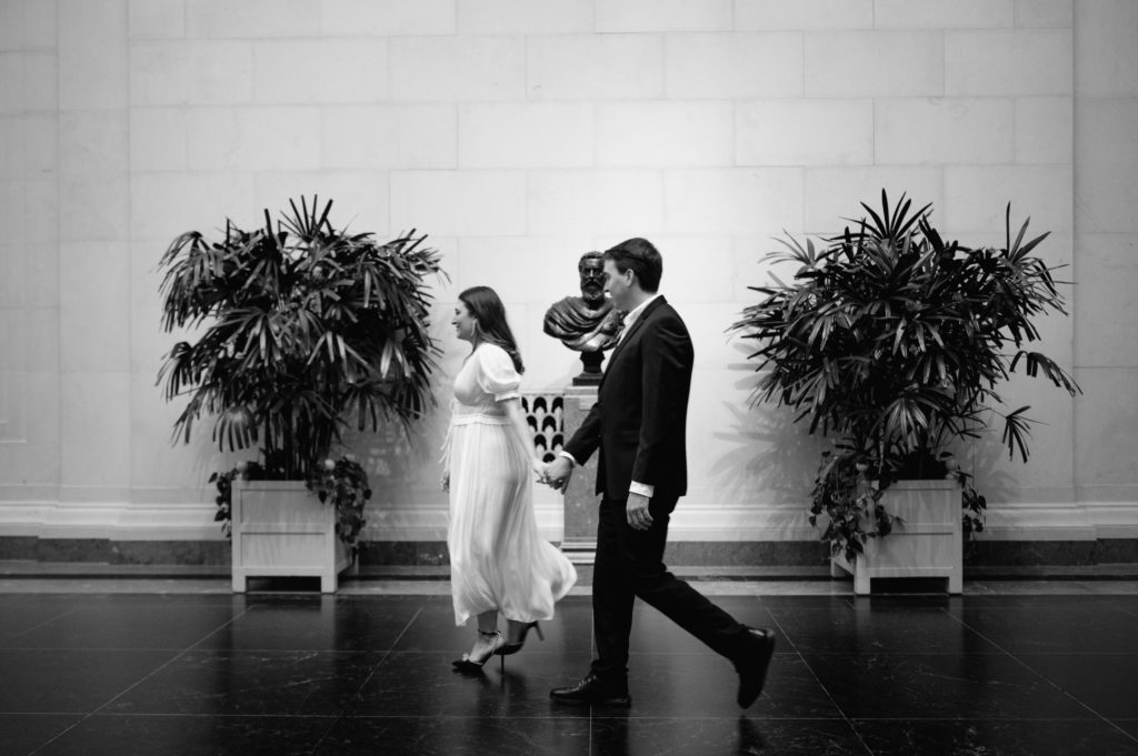 Engagement photos in The National Gallery of Art in Washington DC
