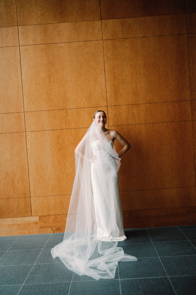 bride laughing during her bridal portratis 
