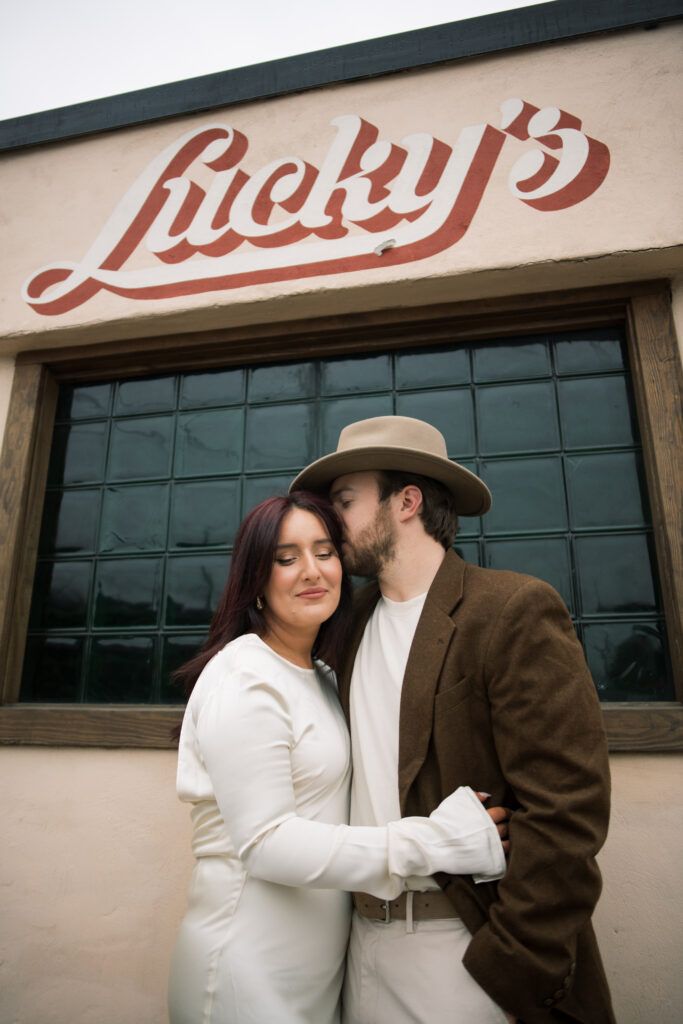 Western Inspired engagement session in a Nashville at Lucky's 3 Star Bar 