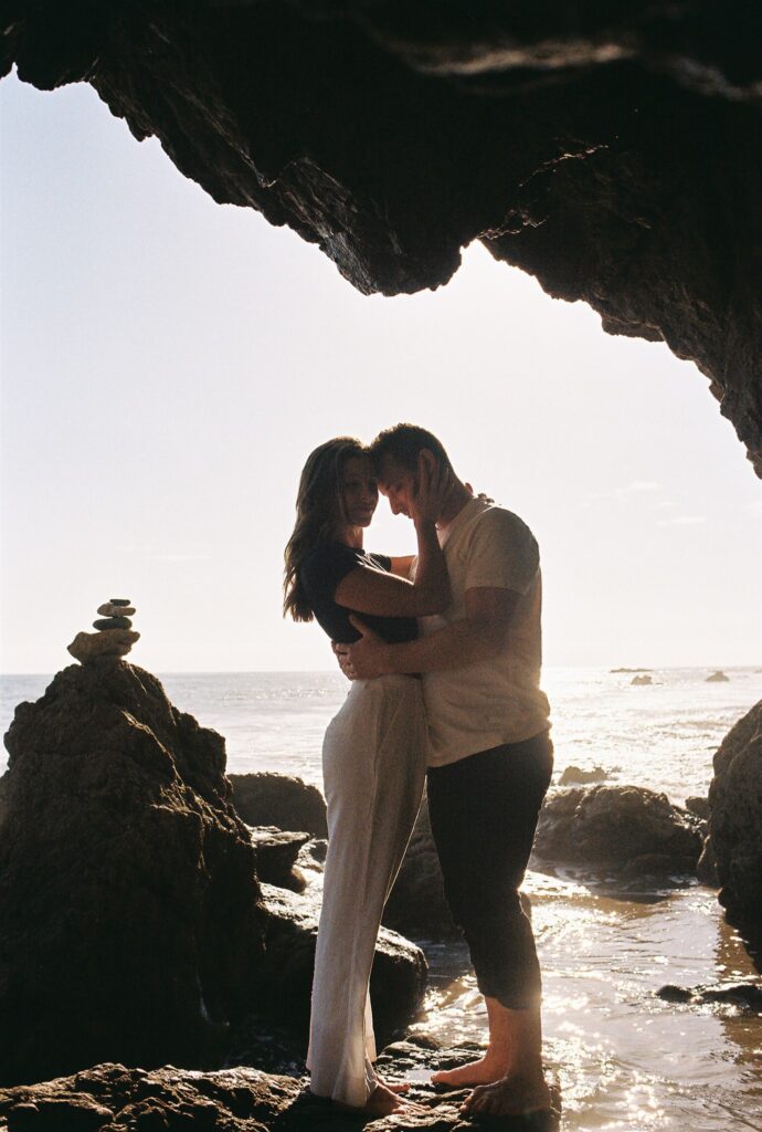 Malibu, California engagement session on 35mm film