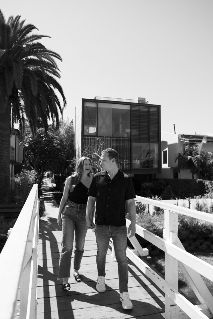 Engagement session in southern California at the Venice Canals 