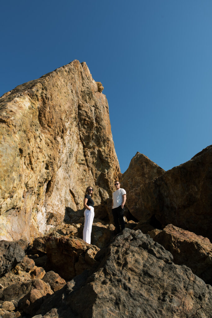 Engagement session in Malibu, California at Point Dume