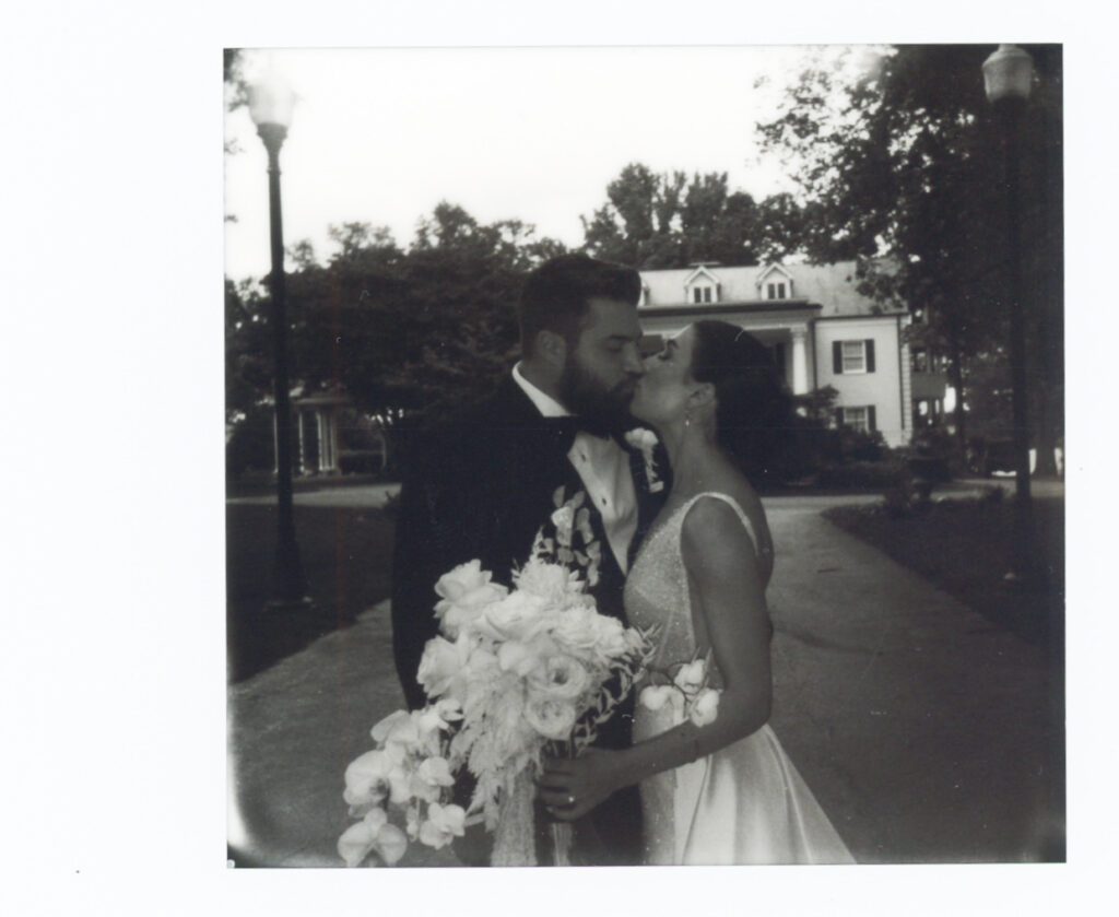 Bride and Groom portraits on polaroid at The Estate at  Cherokee Dock in Nashville