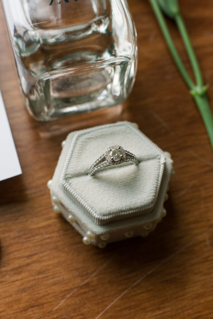 Wedding ring detail shot from a summertime wedding in Cincinnati