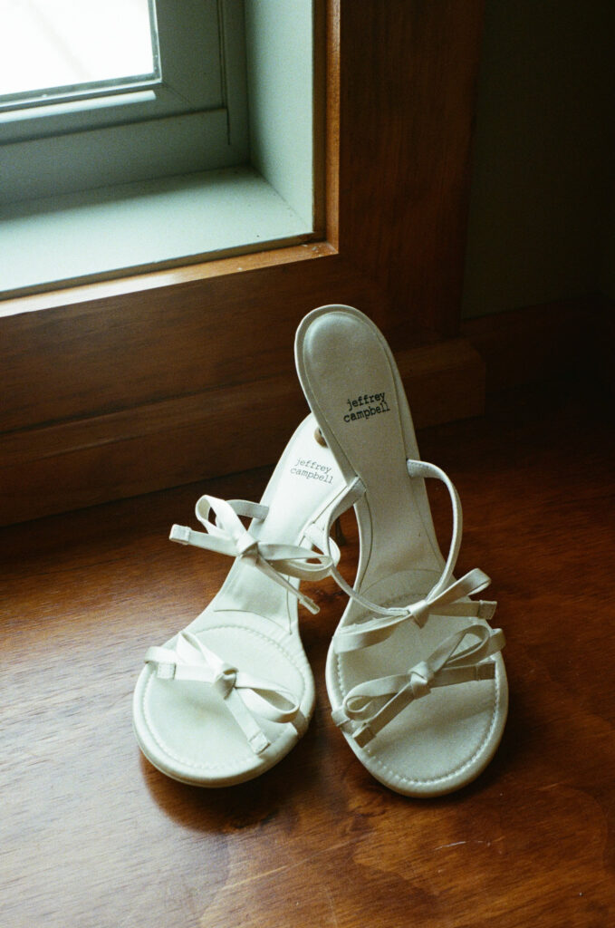 Wedding shoes detail shot from a summertime wedding in Cincinnati