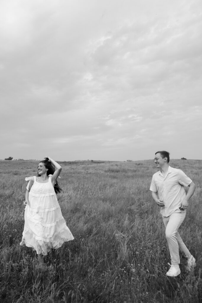 Anniversary session in black and white in North Dakota