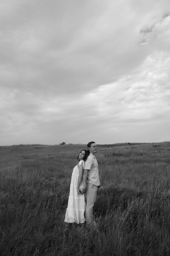 Anniversary session in black and white in North Dakota