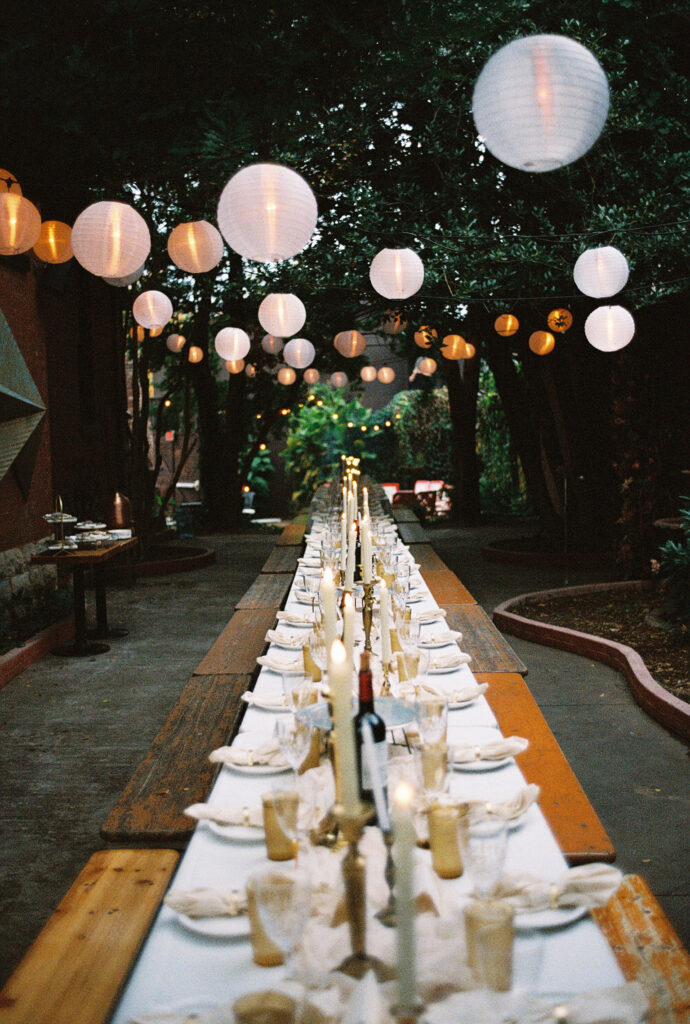 An intimate dinner party at The Urban Cowboy photographed on film.