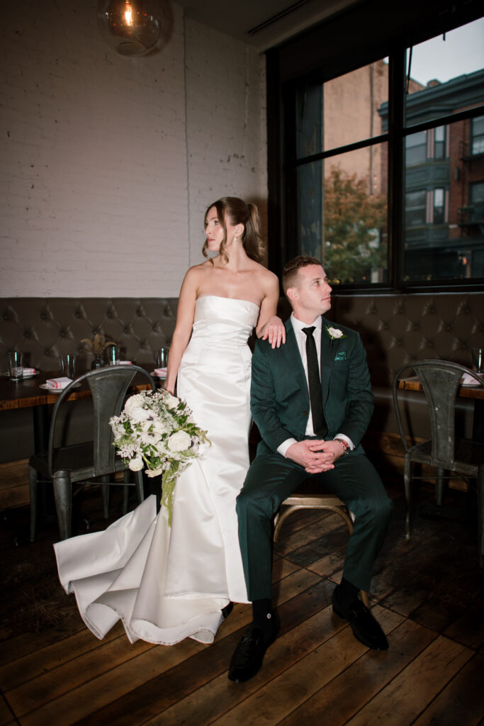 Bride and groom portraits in Abigail Street in OTR in Cincinnati, Ohio