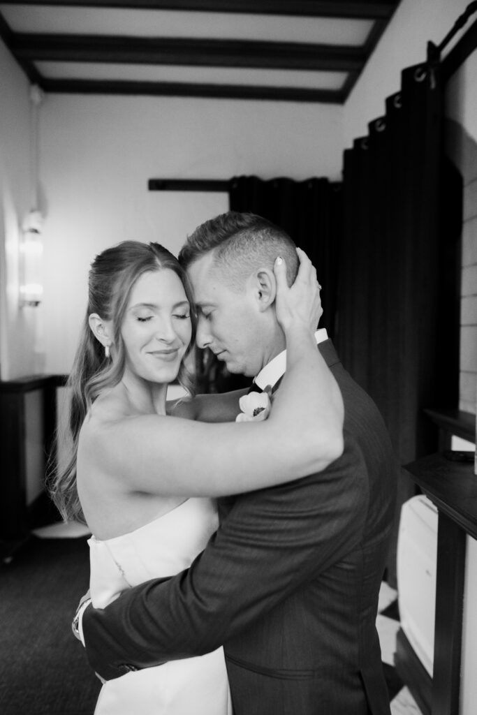 Bride and Groom portrait inside of The Palomar in Cincinnati, Ohio