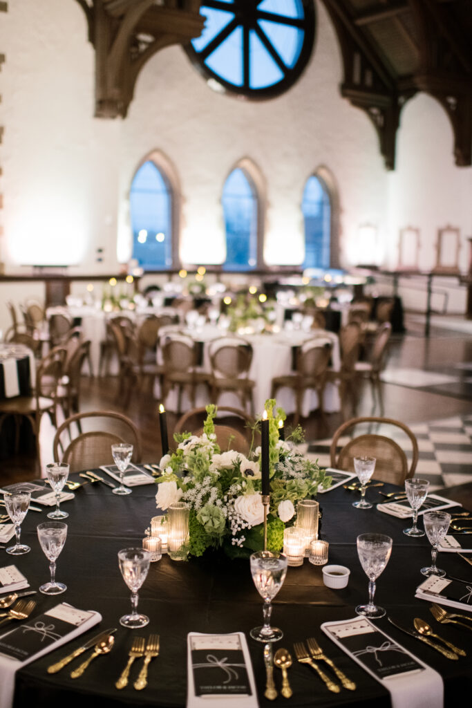 Detail shot of the ceremony and reception space at The Palomar in Cincinnati, Ohio