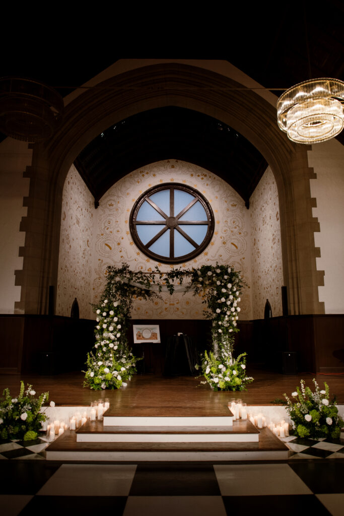 Detail shot of the ceremony and reception space at The Palomar in Cincinnati, Ohio