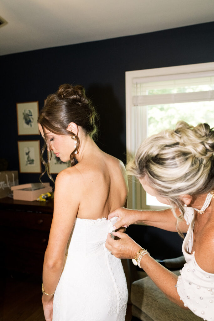 Bride getting ready for her wedding  in Louisville, Kentucky