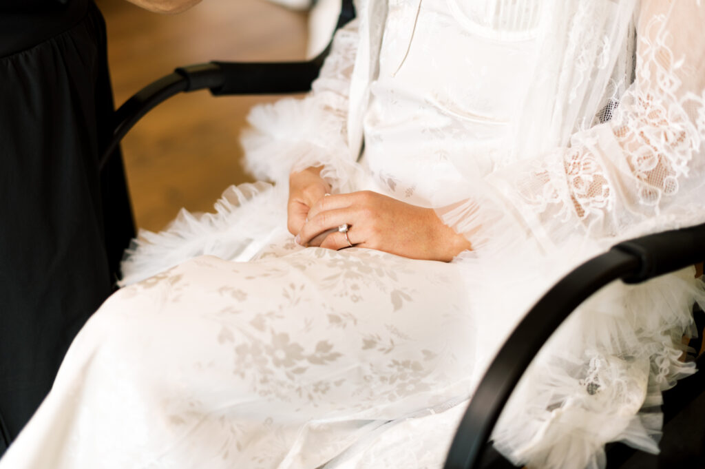 Bride getting ready for her wedding  in Louisville, Kentucky