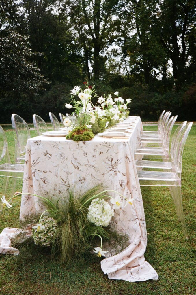 Editorial Wedding Photography of a micro wedding table setting