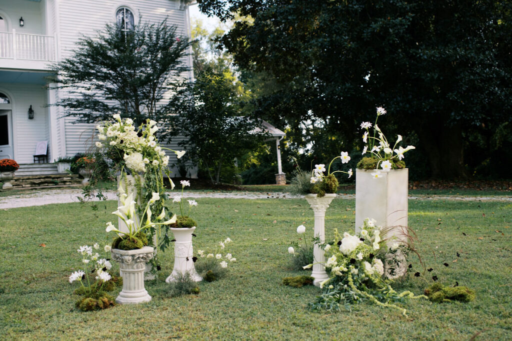 Detail shot of sculptural florals