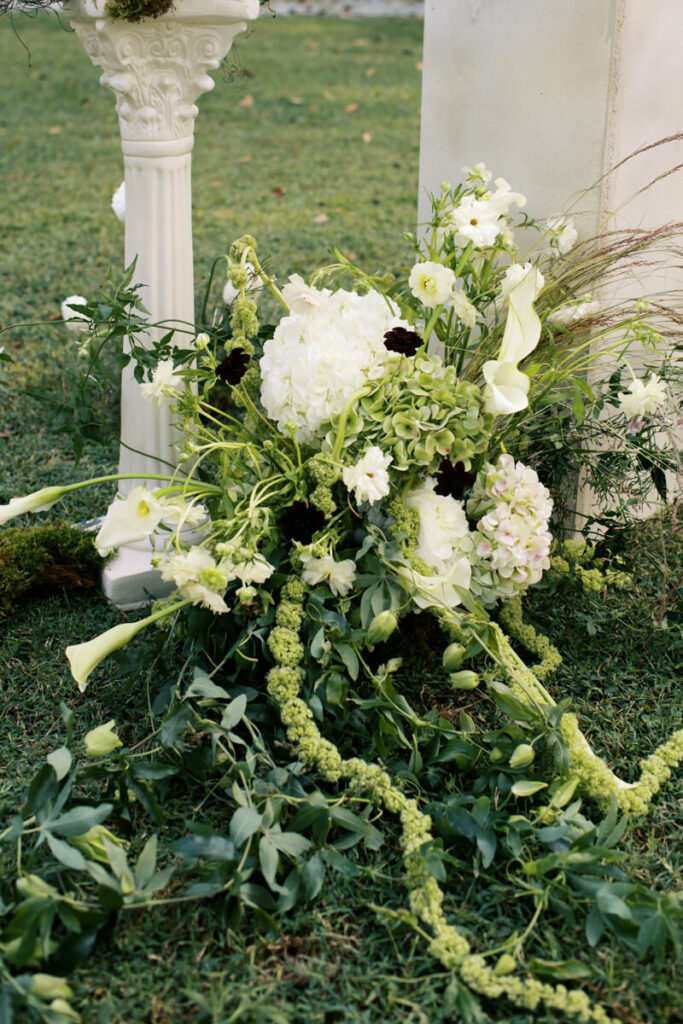 Detail shot of sculptural florals