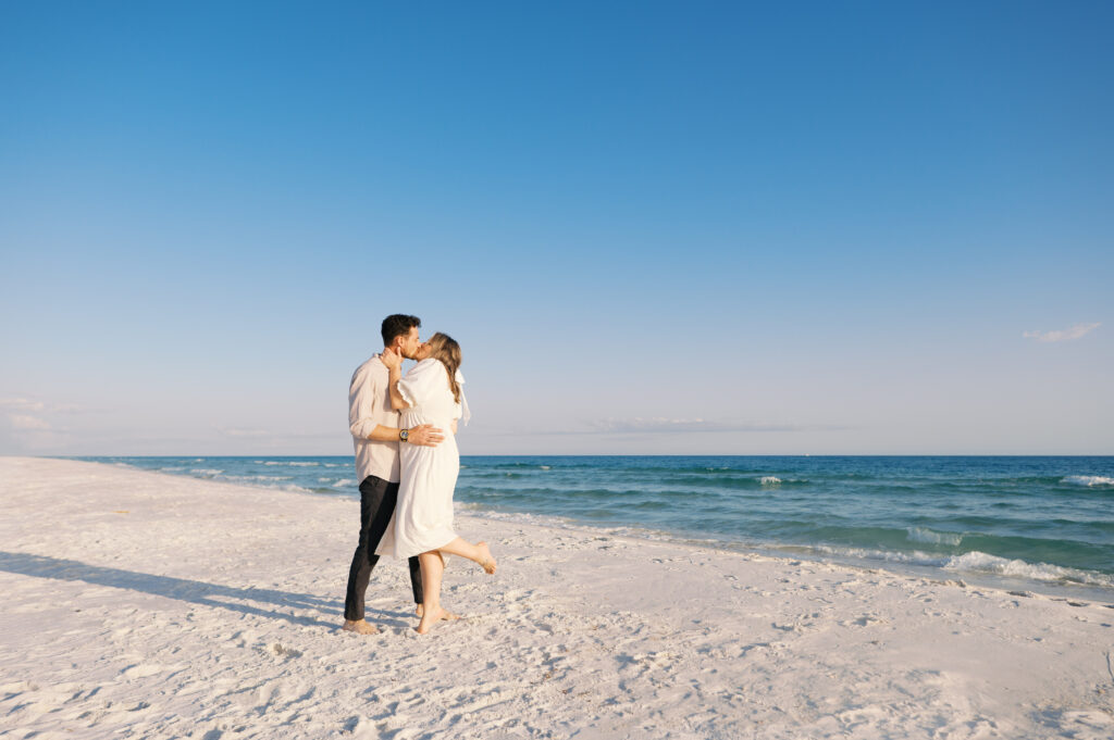 A couple dancing on the beach on the coast in Wilmington, North Carolina