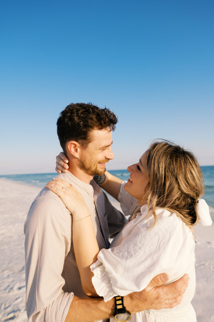 A couple dancing on the beach on the coast in Wilmington, North Carolina
