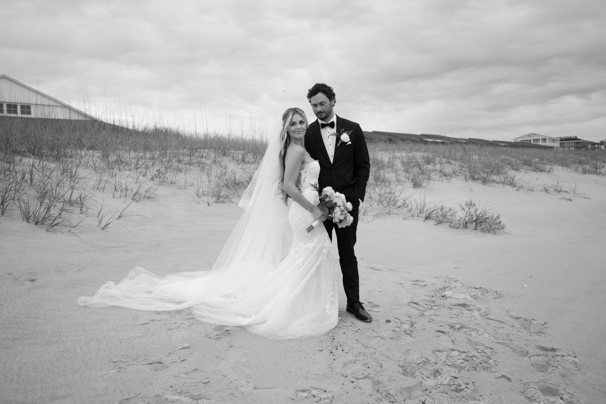 wedding portraits at Wrightsville Beach NC by Wrightsville Beach wedding photographer Bri Nicole Photo Co.